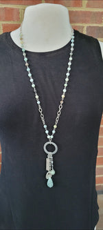 OOAK long Amazonite and silver necklace