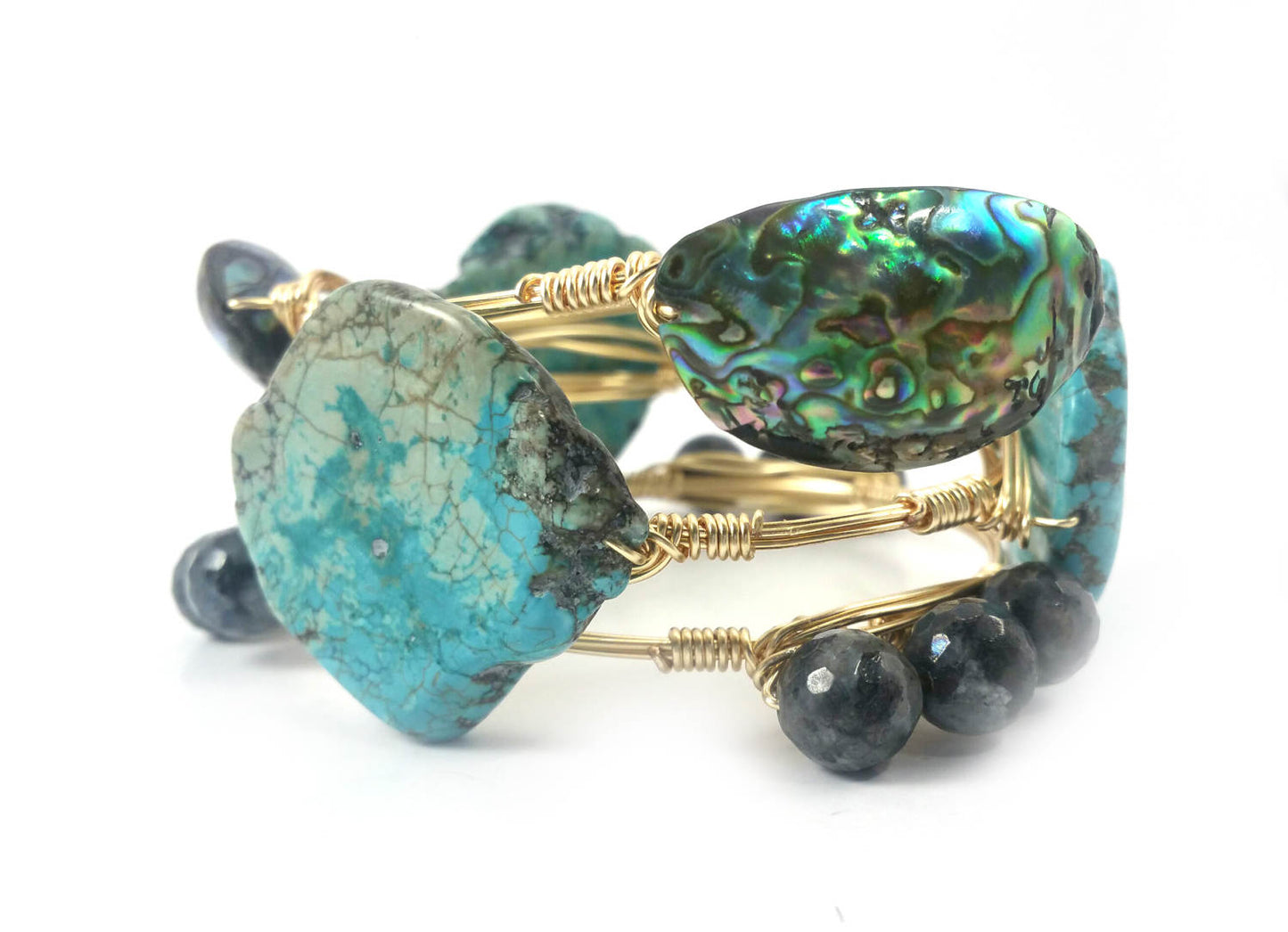 Abalone shell bangle bracelet/ Paua shell bangle bracelet