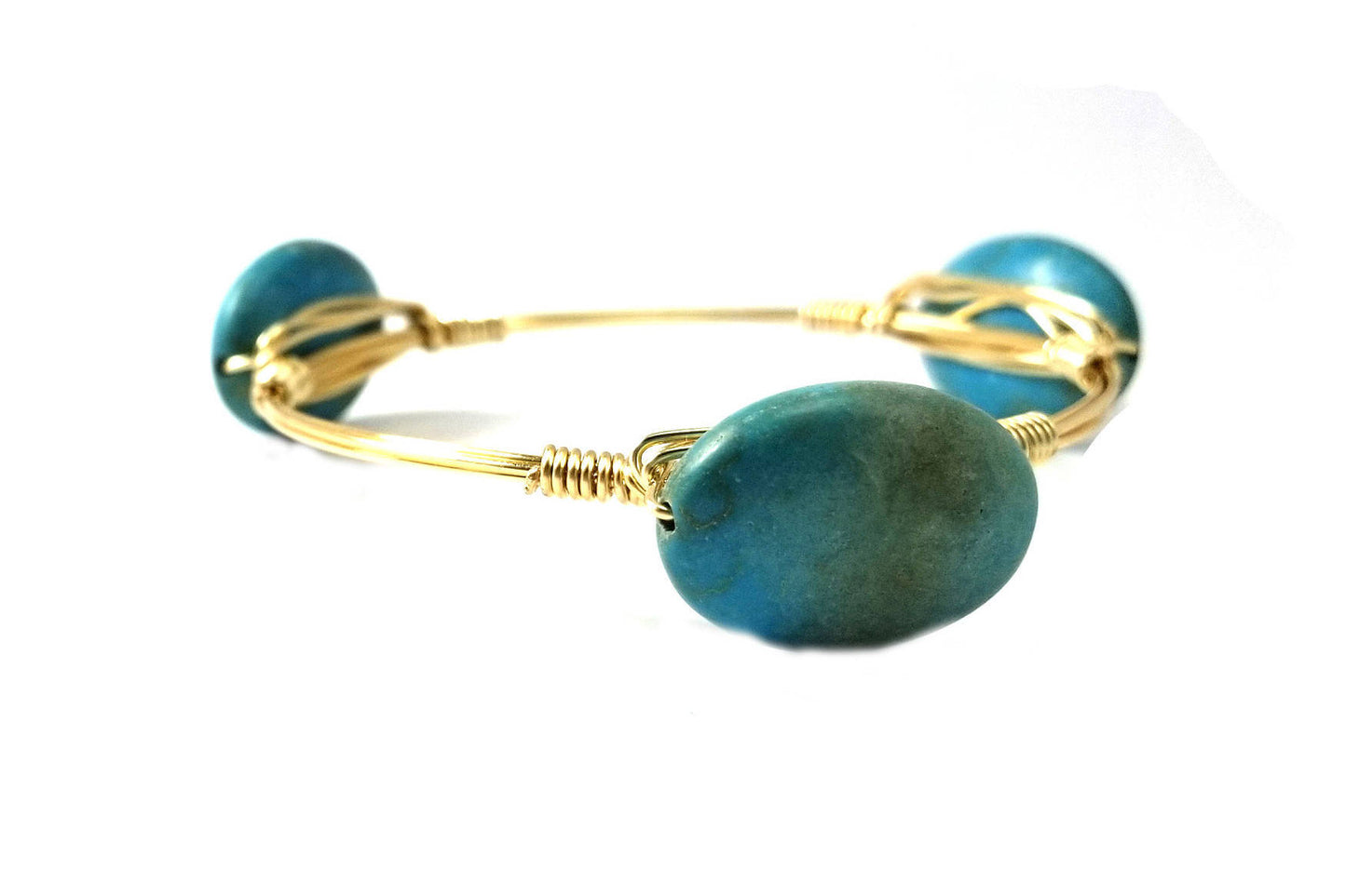 Arrowhead bangle and turquoise bracelet set