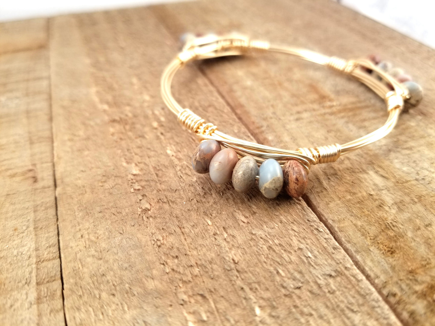 Aqua terra jasper bangle set