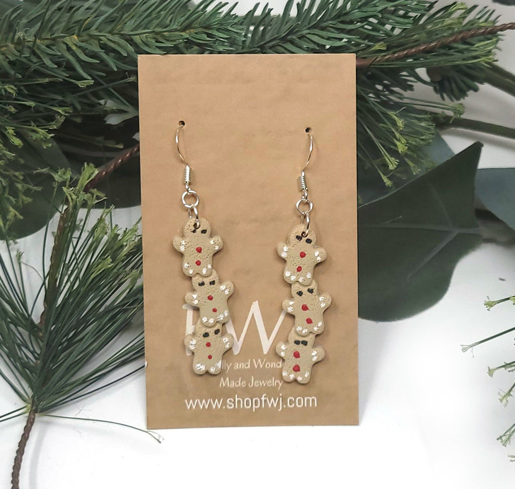 Cascading Gingerbread men earrings