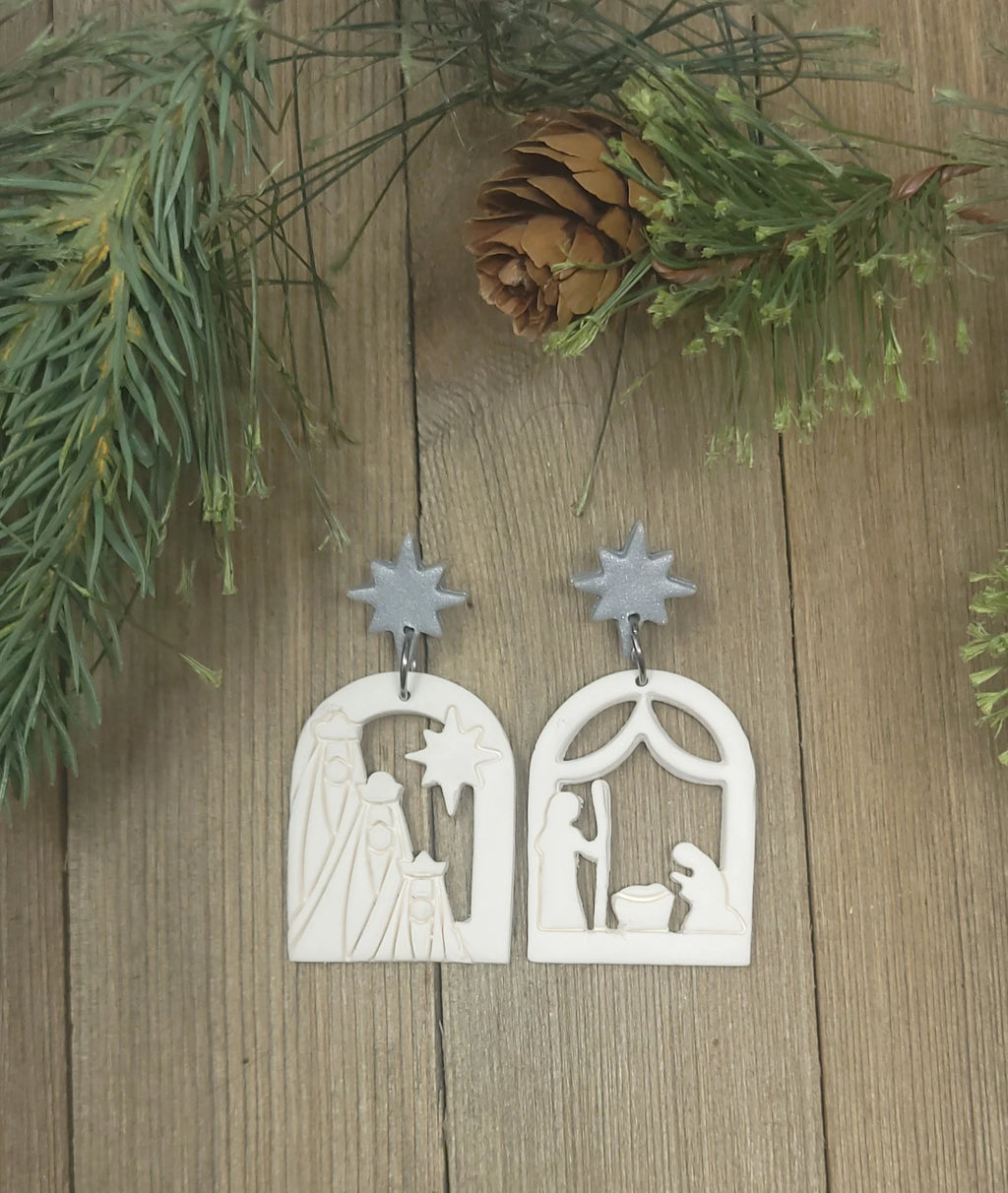 Nativity Scene earrings/ three wisemen Christmas earrings
