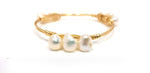 Blush bangle set with fresh water pearl cluster bangle set of 3