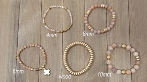 Sunstone stretch individual bracelets or set of 5 bracelets
