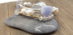 Blue lace agate bangle bracelet