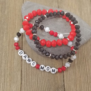 University of Georgia mom word bracelet, DAWG MOM Bracelet