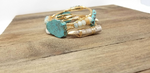 Turquoise bracelet, amazonite bangle and antler bangle set of 3 designer bangle bracelets