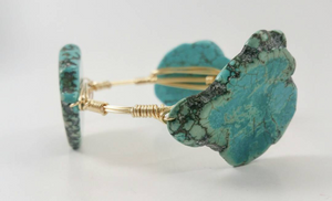 Turquoise bracelet, amazonite bangle and antler bangle set of 3 designer bangle bracelets