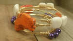 Clemson bracelet set, Clemson bangle bracelets, Orange and purple bracelets, Clemson GameDay bracelets set of 3 bangles, college jewelry