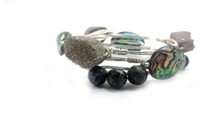 Abalone shell bangle bracelet/ Paua shell bangle bracelet