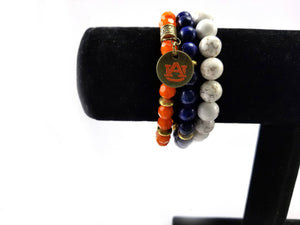 Auburn beaded bracelet , Auburn bracelet, Auburn game day jewelry, AU Tigers bracelets, AU orange bracelet