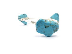 Turquoise bracelet, arrowhead bangle and antler bangle set of 3 bracelets