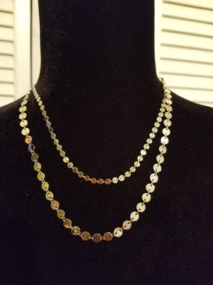 Sequin chain necklace, coin chain necklace