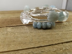 Aquamarine abacus cluster bangle bracelet