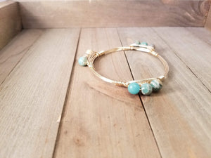 Aqua terra jasper clusterbangle bracelet